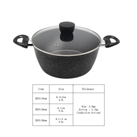 Ensemble de casseroles en aluminium antiadhésif à double poignée, 28 cm, capacité 6,8 L, compatible gaz et induction, cocotte électrique