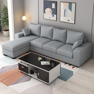 Canapé en tissu de lin pour petit appartement, style moderne minimaliste, double ou triple, en tissu technique et latex, canapé d'angle pour salon - Product Image 5