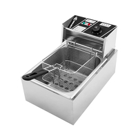 Friteuse électrique 8L certifiée CE, friteuse commerciale pour restaurant, friteuse profonde réglable
