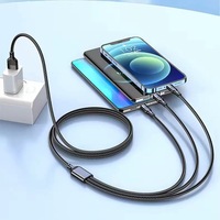Kabel Data Portabel 3A Customized Service Travel Tiga Port USB Pengisian Cepat 3 in 1