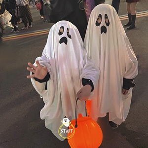 Capa de disfraz de fantasma de Halloween Manyusha con linterna de calabaza iluminada para niños, traje de cosplay para fiestas - Product Image 4