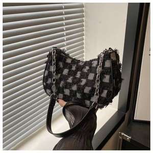 Vintage <b>Washed</b> Denim Patchwork Underarm <b>Bag</b> for Women - Product Image 6