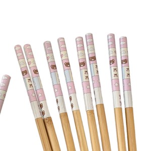 Palillos con diseño de flores de dibujos animados, cubiertos redondos de madera de bambú para el hogar, para parejas, tamaño 3 - Product Image 5
