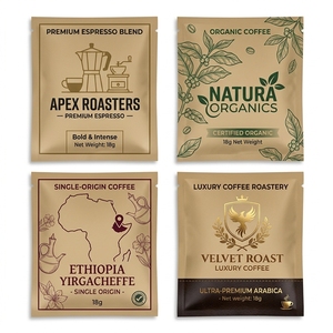 Sacchetto per Imballaggio Caffè Personalizzato con Marchio OEM, in Materiale Composito PE di Grado Alimentare, Minimalista con Tre Lati Sigillati, per Tè in Polvere - Product Image 4