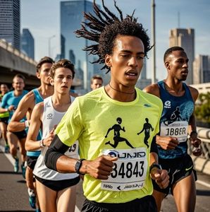 T-shirt à séchage rapide par sublimation Chemises de course promotionnelles personnalisées pour marathon en polyester - Product Image 1