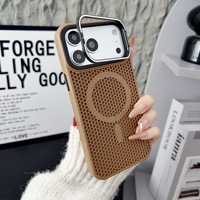 Coques de téléphone magnétiques à dissipation thermique avec support d'objectif pour iPhone 17 Pro Max, coque PC anti-traces de doigts