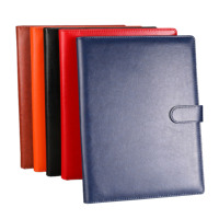 Carpeta Cuaderno Archivo de bolsillo Organizador de negocios A4 PU Carpeta de cartera de cuero Logotipo personalizado Carpeta de archivos de oficina