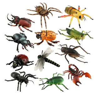 8英寸天然动物世界中空塑料甲虫板球模型蚱蜢昆虫儿童玩具