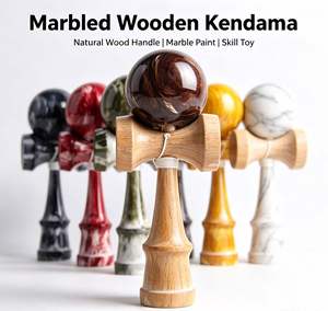Ensemble de Kendama en bois personnalisé en usine, deux styles, finition craquelée colorée, pour enfants et adultes, jeu d'adresse - Product Image 3