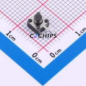 K2-1109DE-C4SW-01 Tactile Switch Through hole Component THT Switch Single Pole Single Throw Round Button 2.5N Right Angle Insert - Product Image 1