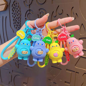 Lilangda Creative Simulation Avocado Carabiner Keychain Soft Rubber Fruit Pendant with <b>Net</b> Red <b>Bag</b> Small Gift Idea - Product Image 1