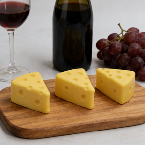 Ensemble de modèles de <span class=keywords><strong>faux</strong></span> fromages en plastique écologiques, plusieurs tailles, tranches triangulaires, petits cubes, pour aliments au goût crémeux jaune pâle - Product Image 2
