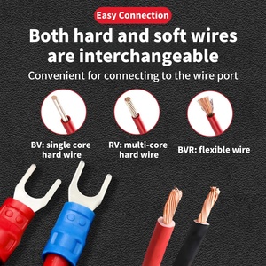 Cnxi ul chứng nhận SV loạt đóng hộp T2 đồng đỏ Cáp Lugs PVC cách điện <span class=keywords><strong>Spade</strong></span> ngã ba thiết bị đầu cuối kết nối cho Marine hệ thống dây điện - Product Image 4