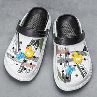 Chaussures décontractées d'intérieur pour enfants en EVA antidérapantes à semelle souple avec boucle, motif camouflage de style dessin animé, pour garçons et filles
