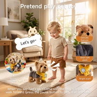 Jouet pour enfant Tumama : Chiot Yorkshire Terrier réaliste en peluche, haute qualité, avec commande vocale et fonction marche sur piles