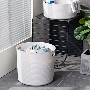 Laundry <b>Basket</b> Round Portable Waterproof Clothing Organizer <b>Large</b> Size Storage <b>Basket</b> For Dirty Clothes And Toys - Product Image 3