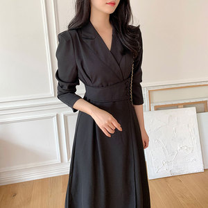Vestido de Mujer Estilo TKS 2026 de Alta Gama con Solapa y Cintura que Estiliza la Figura, Largo hasta la Rodilla - Product Image 3