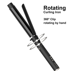 Ensemble de boucleurs à cheveux avec revêtement céramique 150-230 ° Fer à friser rotatif professionnel C LED Waver, outils de coiffure professionnels - Product Image 2