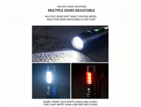Lampe torche tactique LED rechargeable, lumière laser blanche, zoom télescopique, étanche, en alliage d'aluminium, pour le travail, USB