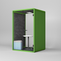 Cabine téléphonique moderne insonorisée pour espace de travail mobile, idéale pour bureau, salle de réunion ou entrepôt