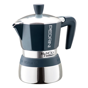 Cafetera de Aluminio 3 Tazas MYMOKA INDUCTION Azul Terciopelo y Cromo 02CF164 - Product Image 2