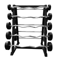 Ensemble d'haltères à poids fixe de qualité commerciale 20 kg (barre droite/barre curl) – Équipement d'entraînement physique professionnel durable