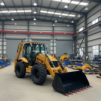 Mini Excavator Loader 4x4 Murah, Backhoe Loader Kecil, Wheel Loader Kompak China, Traktor Penggali, Pompa Mesin