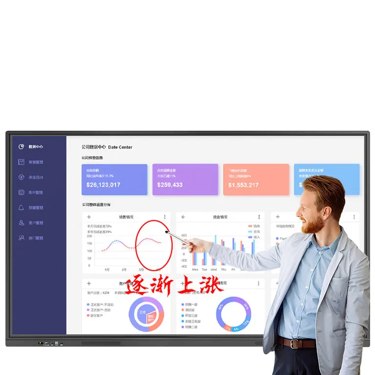 Werkspreis großhandel maßgeschneidert 4K HD 100 55 65 75 85 zoll touch-sensible digitale intelligente interaktive Whiteboard