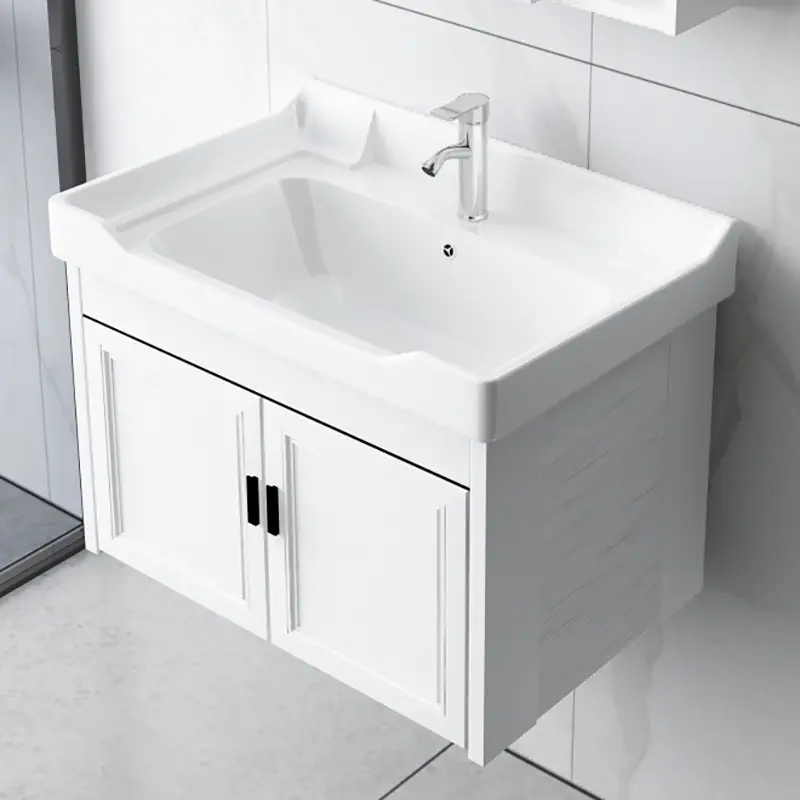 Pexmax Wall-mounted wash basin cabinet hand wash ceramic basin cabinet single sink faucet modern vanity bathroom sinks