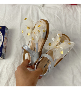 Sandales d'été pour petites filles, nu-pieds tendance pour enfants, chaussures de princesse <span class=keywords><strong>à</strong></span> nœud papillon scintillant, pour petites et grandes filles - Product Image 2