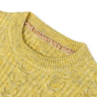 AiNear Vente en gros Design de logo personnalisé Oem & Odm Pull-over tricoté en mohair à manches longues et à col rond jaune torsadé pour hommes