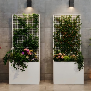 Fioriera Decorativa da Esterno in Metallo con Schermo, Motivo Personalizzabile, Colore a Scelta, Fioriera Combinata in Acciaio Galvanizzato per Fiori - Product Image 5