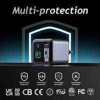 Charger HP Multiport USB KYT 67W Grosir, Adaptor Pengisian Cepat dengan Layar Digital