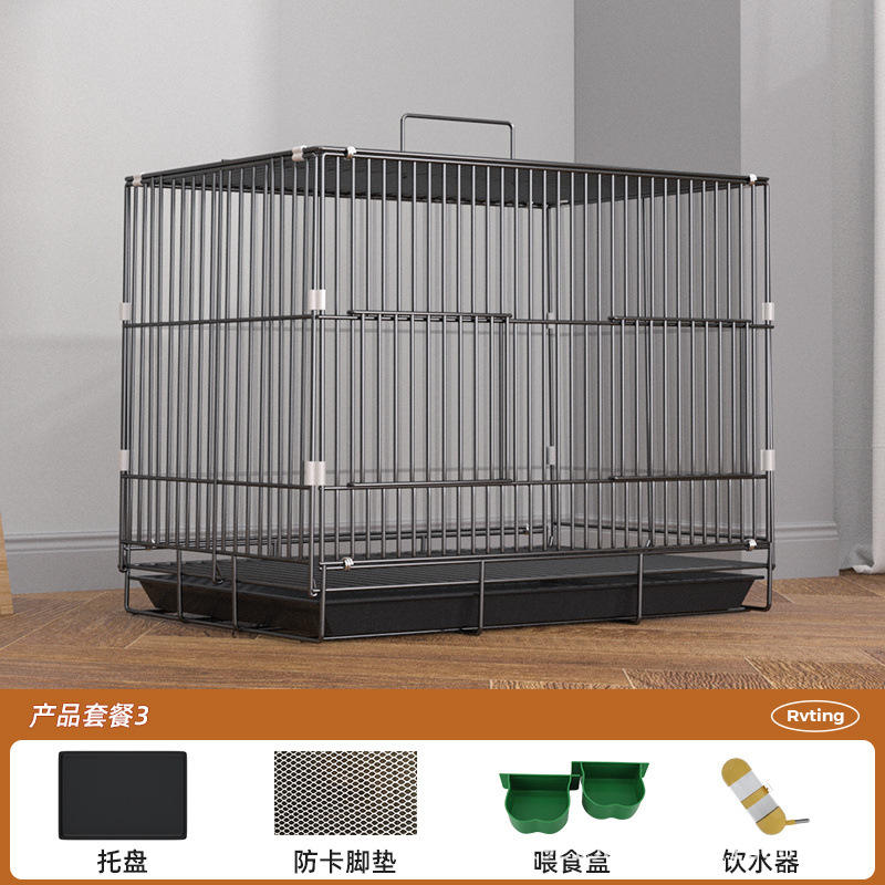 Noir (plateau, tapis en maille, auge à nourriture, bouteille d'eau)