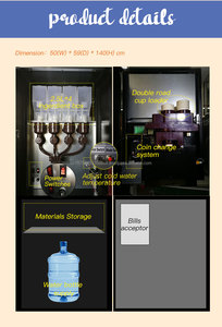 Floor standing self-service <b>coffee</b> hot drink station suitable for multiple scenarios with <b>automatic</b> cup dropping function - Product Image 4