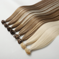 Extensions capillaires en kératine à pointe plate, double épaisseur, invisibles, micro-nano, à pointe K, en cheveux humains bruts 100 % alignés sur les cuticules, vente en gros d'usine