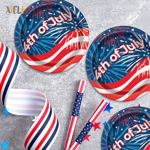 Xieli Juego De Vajilla De Suministros Para Fiestas Patrióticas Vajilla De Fiesta Para La Celebración Del <span class=keywords><strong>4</strong></span> De <span class=keywords><strong>Julio</strong></span> - Product Image 1