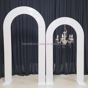 Furun Custom White PVC Arch Stand 2D Fondo de escenario de hierro Evento al aire libre Fondo de pared con marco floral para decoración de boda - Product Image 6