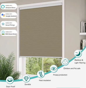 ستائر خلوية ذكية للنهار والليل، ستائر نوافذ آلية مزدوجة الخلايا مع تعتيم مدمج - Product Image 4