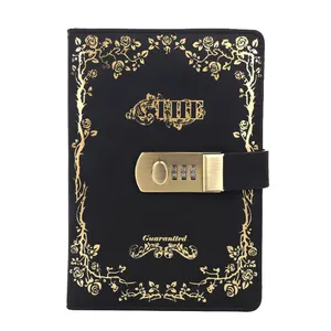 A5 dell'annata DELL'UNITÀ di ELABORAZIONE di cuoio duro della copertura della serratura <span class=keywords><strong>notebook</strong></span> diario con serratura codificata 3D password di <span class=keywords><strong>notebook</strong></span> di design - Product Image 1