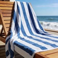 Wholesale 100% Cotton Custom Logo Design Thick Double Sided Luxury Eco-Friendly Geometric Pattern Extra Large Beach Towels
