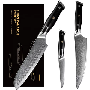 <span class=keywords><strong>Couteau</strong></span> <span class=keywords><strong>de</strong></span> <span class=keywords><strong>chef</strong></span> <span class=keywords><strong>de</strong></span> cuisine <span class=keywords><strong>Santoku</strong></span> ultra-tranchant <span class=keywords><strong>de</strong></span> 7 pouces avec lame en acier damas <span class=keywords><strong>de</strong></span> 67 couches et manche G10 fait à la main - Product Image 1