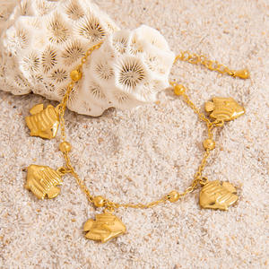 Ocean Series Charm <b>Bracelet</b> 18K Gold Plated Starfish Seashell Bohemian Style Unisex Jewelry Gift - Product Image 3