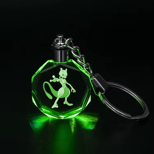 Produsen grosir gantungan kunci led Kristal kosong k9 kaca bening gantungan kunci senter menyesuaikan logo mobil untuk hadiah promosi - Product Image 5