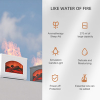 Diffuseur d'arômes USB 270 ml pour la maison, humidificateur flamme de cheminée, humidificateur d'ambiance effet feu de camp