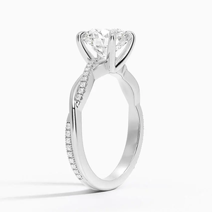 Bague de fiançailles en or blanc massif 18 carats certifiée IGI avec diamant de laboratoire taille ovale <span class=keywords><strong>0</strong></span>,5 ct 1 ct 2 ct, bijoux pour femmes - Product Image 2