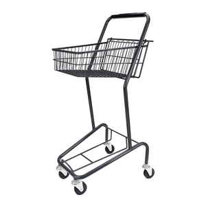 Supermarket KTV Large Shopping Mall Portable Double-Layer Japanese Shopping Basket <b>Trolley</b> with <b>Platform</b> Structure - Product Image 1