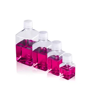 New design serum tissue plant blood media storage cell culture square petg flask bottle 100ml 250 ml 1000ml