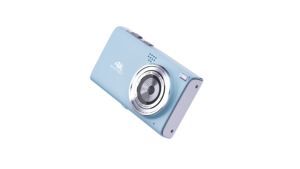 Cámara digital compacta CAM-12 4K con sensor CMOS y soporte para tarjetas Micro SD en colores blanco, negro y azul - Product Image 2