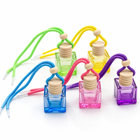 Vente en gros – Flacon diffuseur de parfum pour voiture 10 ml, vide, en verre, avec couvercle en bois, pour huiles essentielles, surface gravée, pour rafraîchir l'air